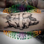 ブラックワークトラッド豚タトゥー