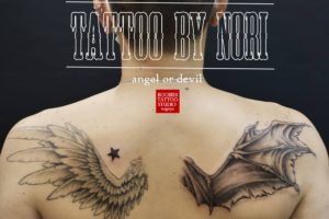 天使と悪魔の翼のタトゥー